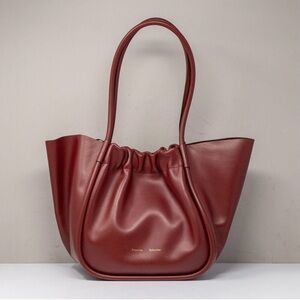 Proenza Schouler Large Ruched Tote Bag Oxblood Leather w/ Dustbag + Pouch